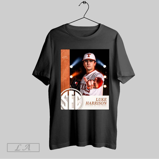 Top Texas Longhorns Baseball Luke Harrison Pitcher Of The Week Sec 2025 Poster T Shirt