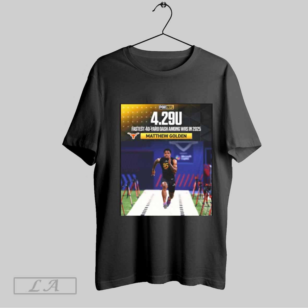 Top Texas Longhorns Matthew Golden 4 29u Fastest 40 Yard Dash Among Wrs In 2025 Nfl Combine Poster T Shirt Sweatshirt Hoodie Shirt