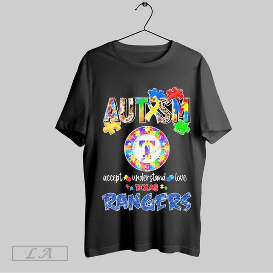 Top Texas Rangers Autism Accept Understand Love T Shirt Sweatshirt Hoodie Shirt