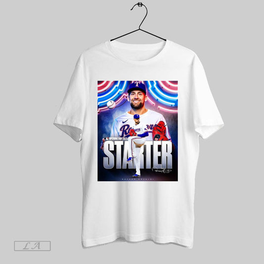 Top Texas Rangers Baseball Nathan Eovaldi Mlb Opening Day 2025 Starter Signature Poster T Shirt Sweatshirt Hoodie Shirt