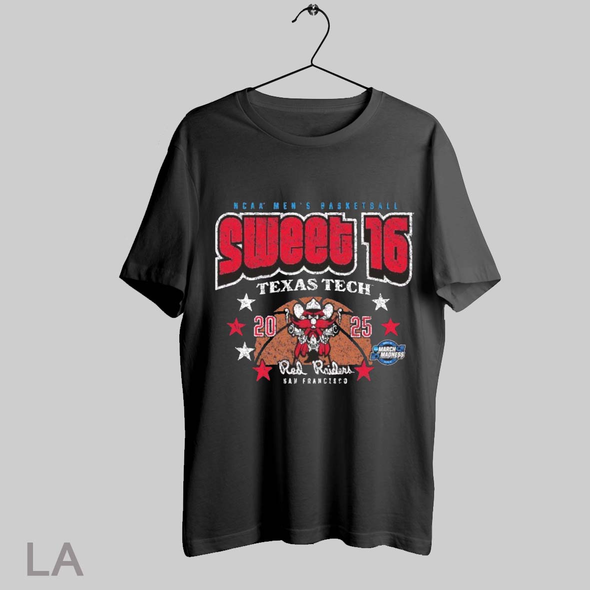Top Texas Tech Basketball 2025 Sweet 16 Star Struck Black Tri Blend T Shirt Sweatshirt Hoodie Shirt