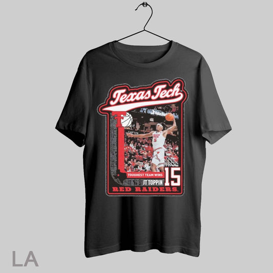 Top Texas Tech Basketball Official Nil Jt Toppin Action Shot T Shirt Sweatshirt Hoodie Shirt