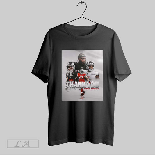 Top Thank You Grady Jarrett To The Man Who Epitomizes Atlanta Falcons Through And Through Signature Poster T Shirt Sweatshirt Hoodie Shirt