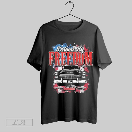 Top The Old Man Garage Driven By Freedom American Flag T Shirt Sweatshirt Hoodie Shirt