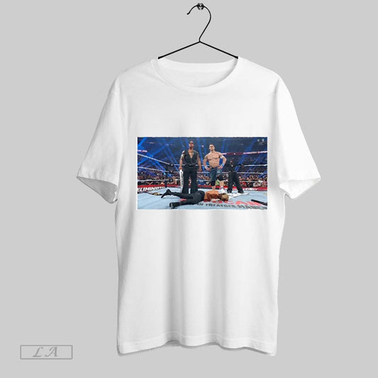 Top The Rock John Cena Standing Above Cody Rhodes 2025 T Shirt Sweatshirt Hoodie Shirt