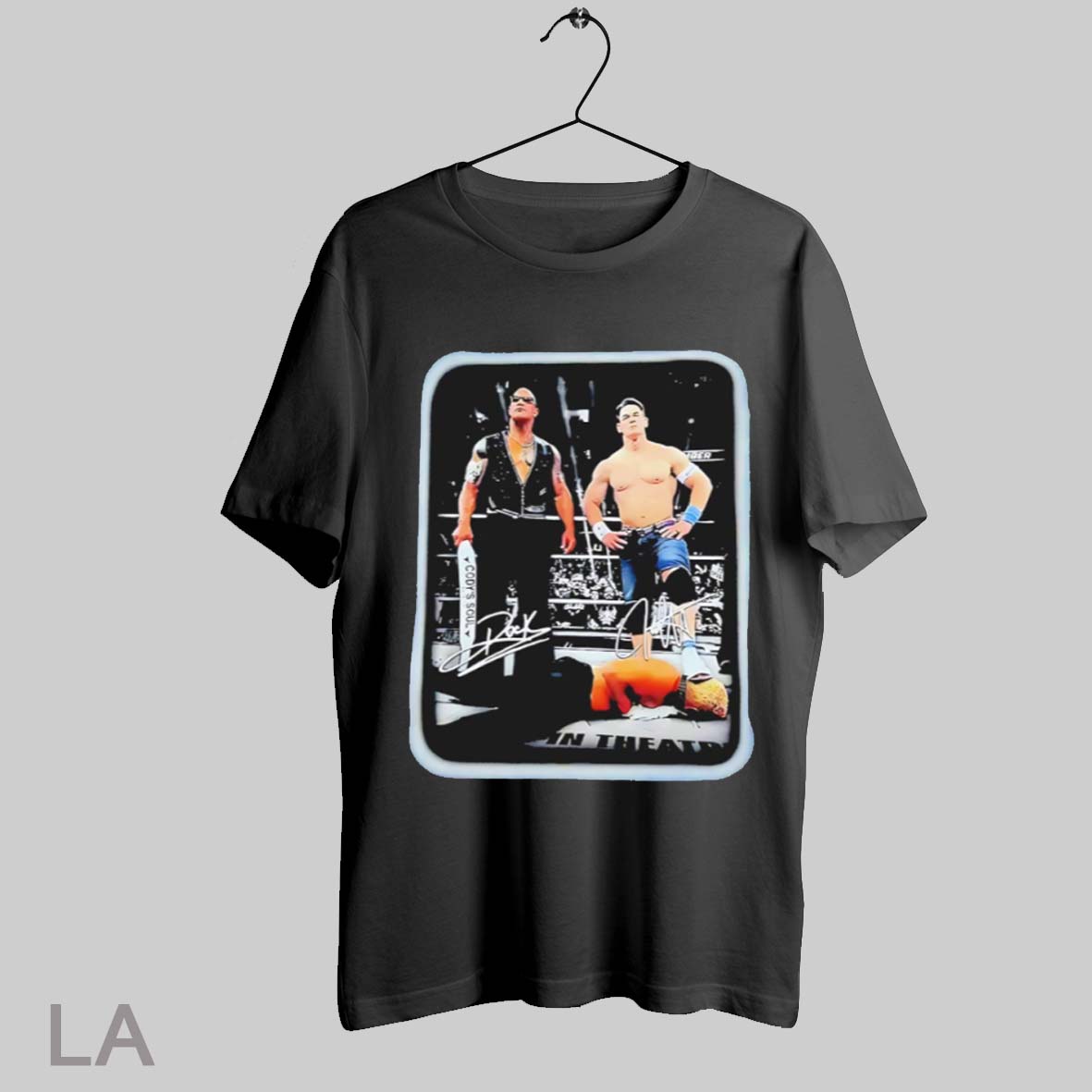 Top The Rock Vs John Cena Wwe Wrestling Signed Photo T Shirt Sweatshirt Hoodie Shirt