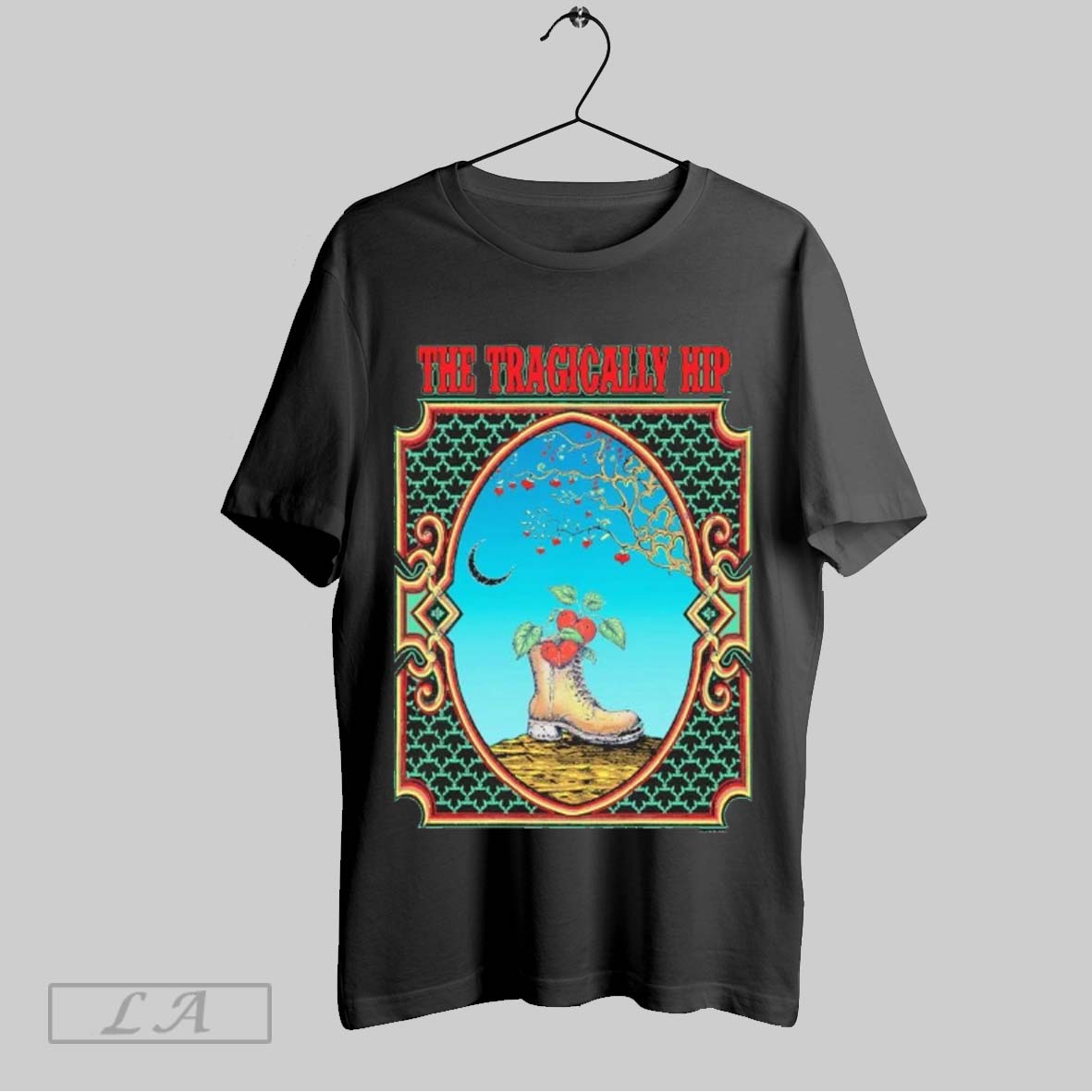 Top The Tragically Hip Strictly Limited Boots Or Hearts By Mike Dubois Poster T Shirt