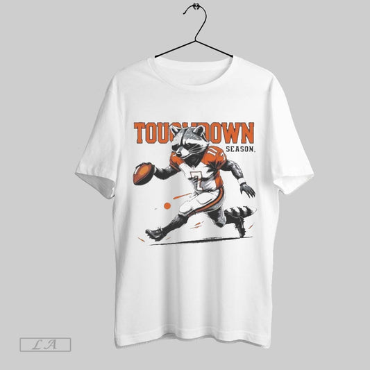 Top Touchdown Season Raccoon Playful Football T Shirt Sweatshirt Hoodie Shirt