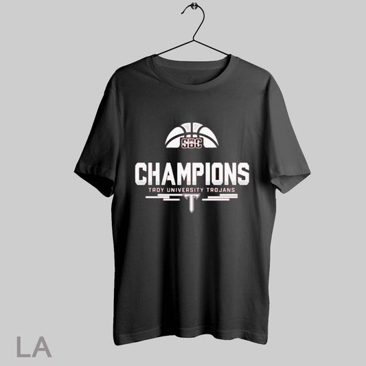 Top Troy University Trojans 2025 Sun Belt Mens Basketball Conference Tournament Champions T Shirt Sweatshirt Hoodie Shirt