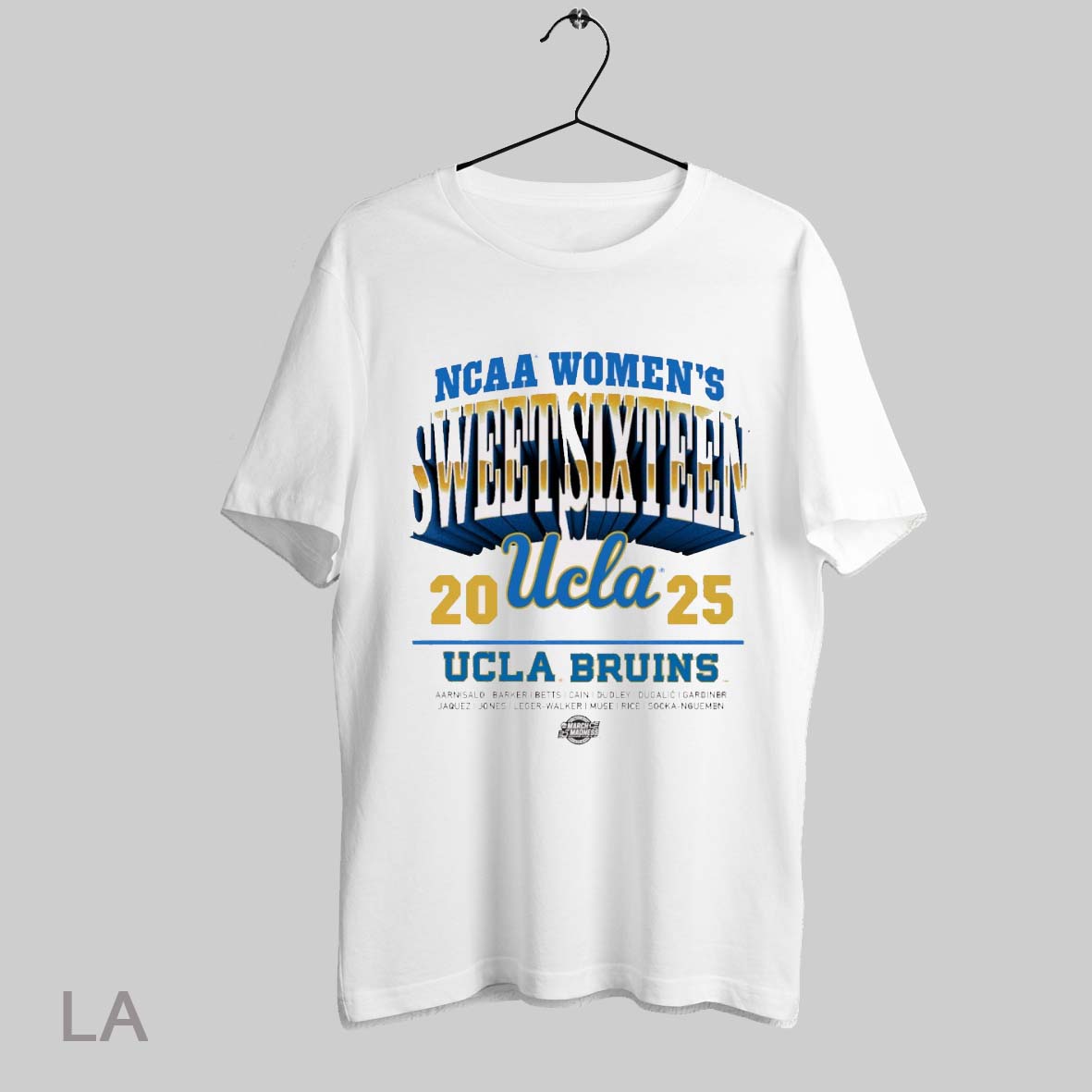 Top Ucla Bruins 2025 Ncaa Mens Basketball Sweet Sixteen March Madness Aarnisalo Barker Betts T Shirt Sweatshirt Hoodie Shirt