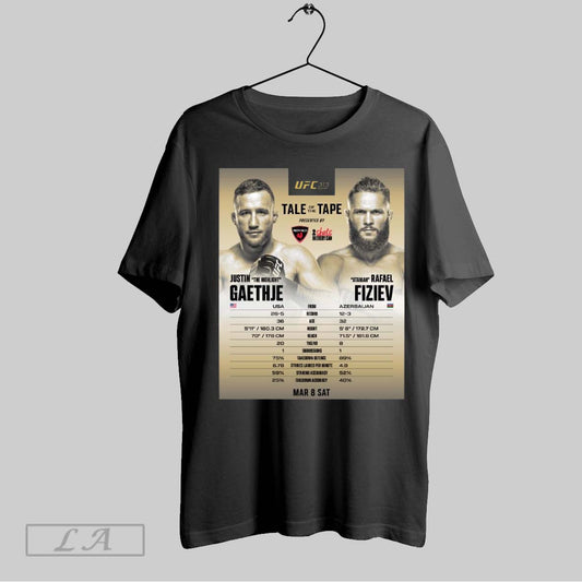 Top Ufc 313 Headliners Measure Up Tale Of The Tape Justin The Highlight Gaethje Vs Ataman Rafael Fiziev March 8 Sat 2025 Poster T Shirt Sweatshirt Hoodie Shirt