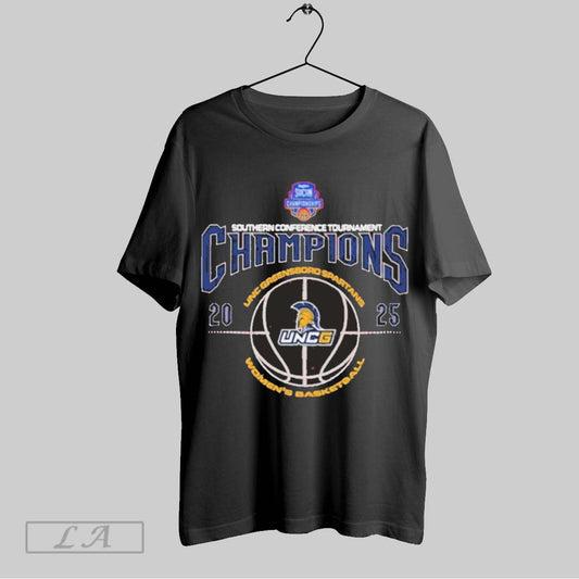 Top Unc Greensboro Spartans 2025 Southern Conference Womens Basketball Tournament Champions T Shirt Sweatshirt Hoodie Shirt