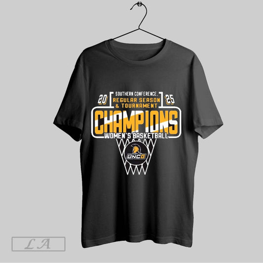 Top Uncg Spartans 2025 Socon Womens Basketball Southern Conference Regular Season And Tournament Champions T Shirt Sweatshirt Hoodie Shirt