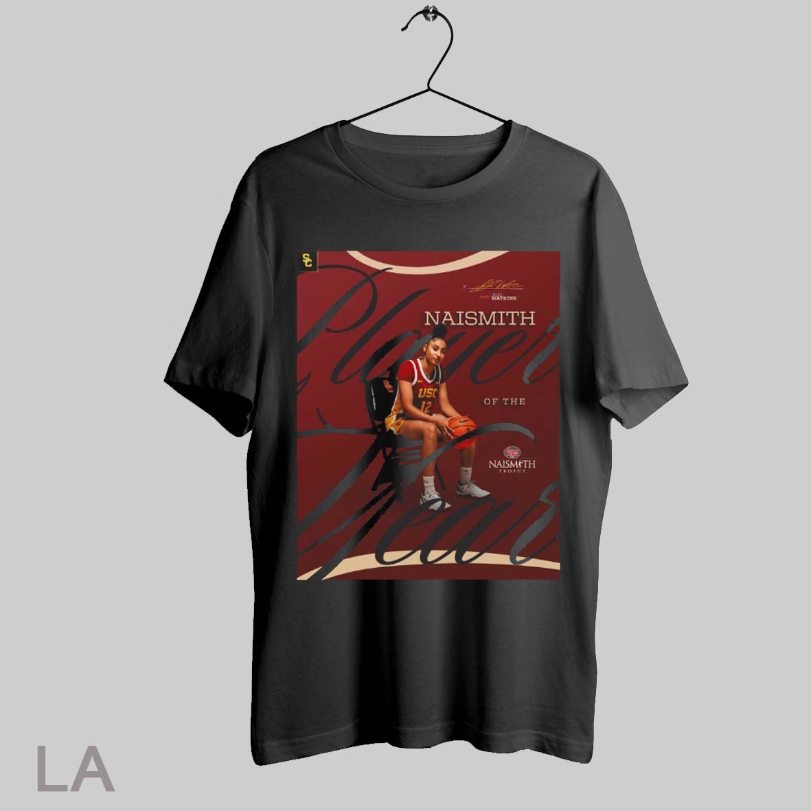 Top Usc Trojans Womens Basketball Juju Watkins Naismith Trophy Player Of The Year Signature Poster T Shirt Sweatshirt Hoodie Shirt