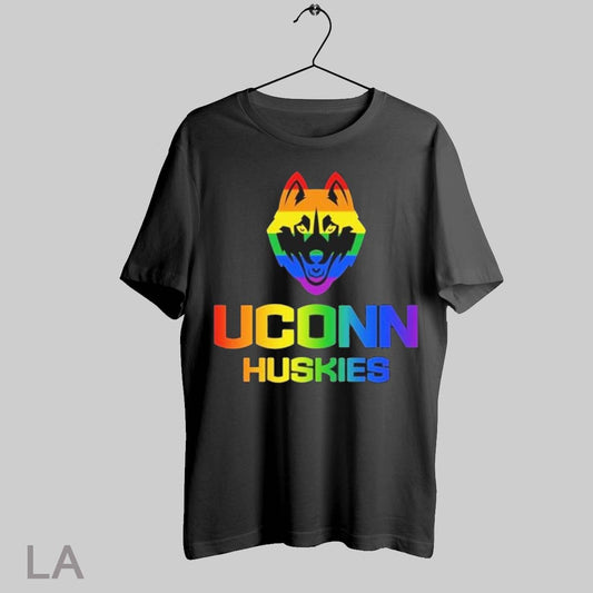 Top Uconn Huskies Color Rainbow Logo 2025 T Shirt Sweatshirt Hoodie Shirt