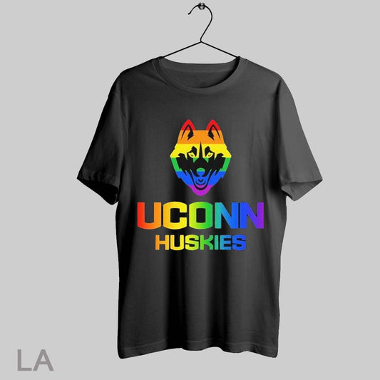 Top Uconn Huskies Pride Rainbow T Shirt Sweatshirt Hoodie Shirt