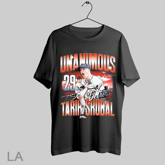 Top Unanimous Tarik Skubal Mlbpa Detroit Tigers Baseball 2025 Signature Graphic T Shirt Sweatshirt Hoodie Shirt