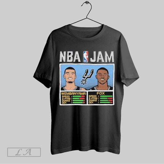 Top Victor Wembanyama And Deaaron Fox Nba Jam San Antonio Spurs T Shirt Sweatshirt Hoodie Shirt