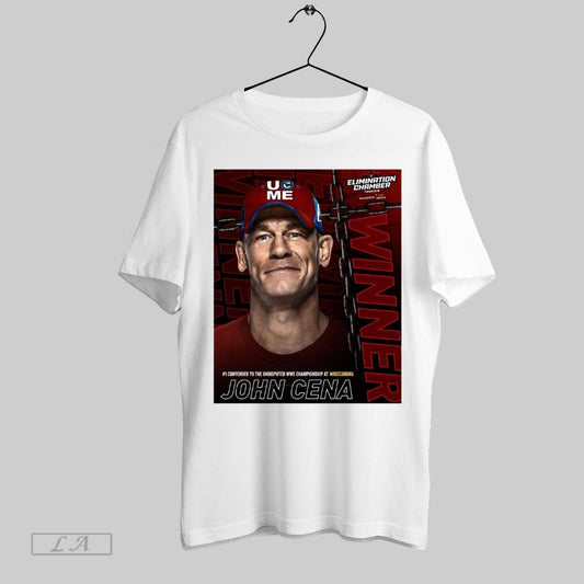 Top Wwe John Cena 1 Contender To The Undisputed Wwe Championship At Wrestlemania Elimination Chamber Poster T Shirt Sweatshirt Hoodie Shirt