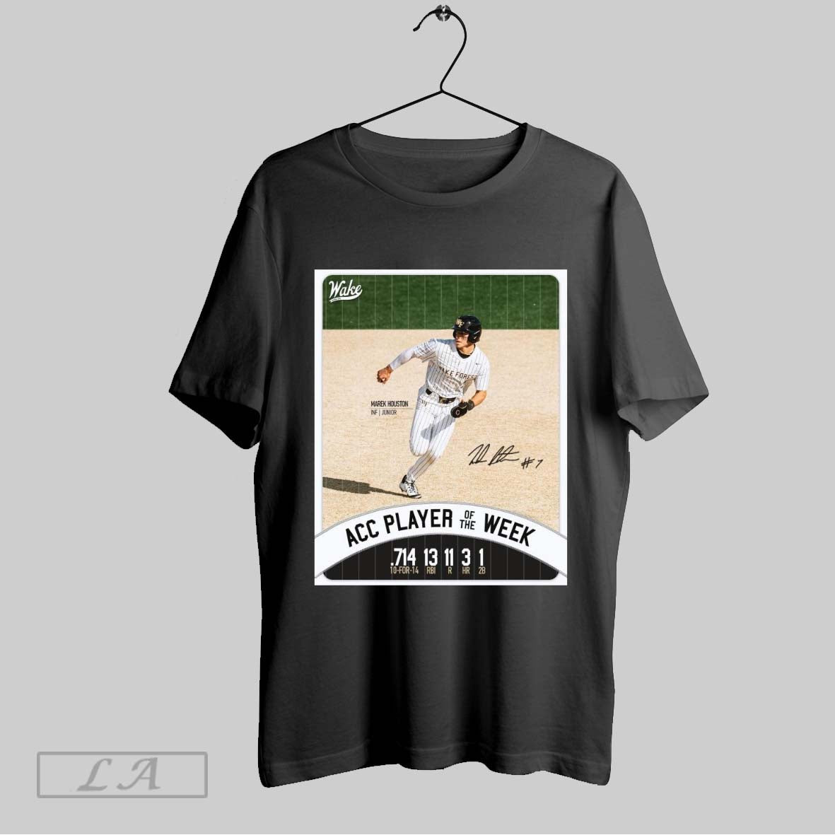Top Wake Forest Demon Deacons Baseball Marek Houston Acc Player Of The Week Signature Poster T Shirt