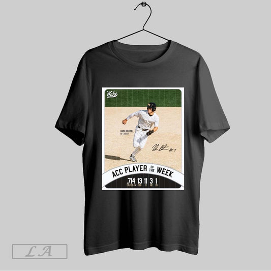 Top Wake Forest Demon Deacons Baseball Marek Houston Acc Player Of The Week Signature Poster T Shirt