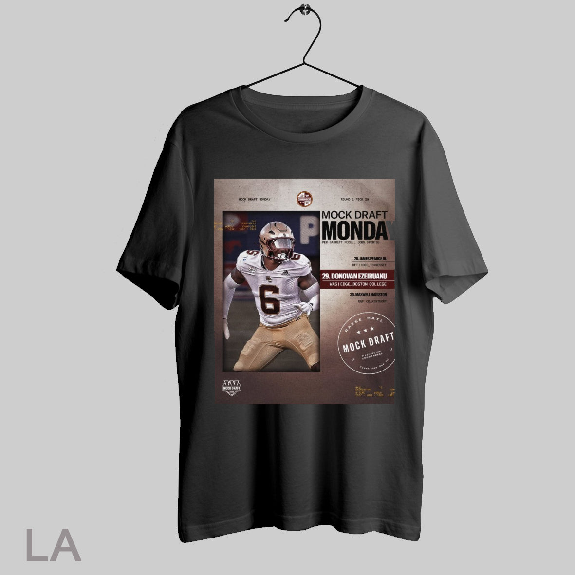 Top Washington Commanders Football Mock Draft Monday Donovan Ezeiruaku Edge Boston College Poster T Shirt Sweatshirt Hoodie Shirt