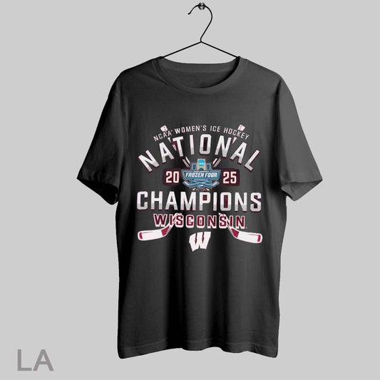 Top Wisconsin Badgers Ncaa Frozen Four Womens Ice Hockey National Champions 2025 T Shirt Sweatshirt Hoodie Shirt