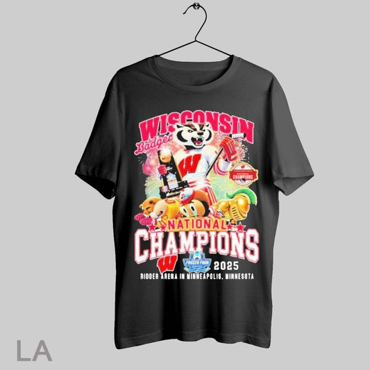 Top Wisconsin Badgers National Champions 2025 Ridder Arena In Minneapolis Minnesota T Shirt Sweatshirt Hoodie Shirt