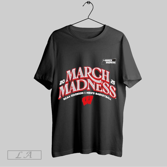 Top Wisconsin Mens Basketball 2025 March Madness Bound T Shirt Sweatshirt Hoodie Shirt