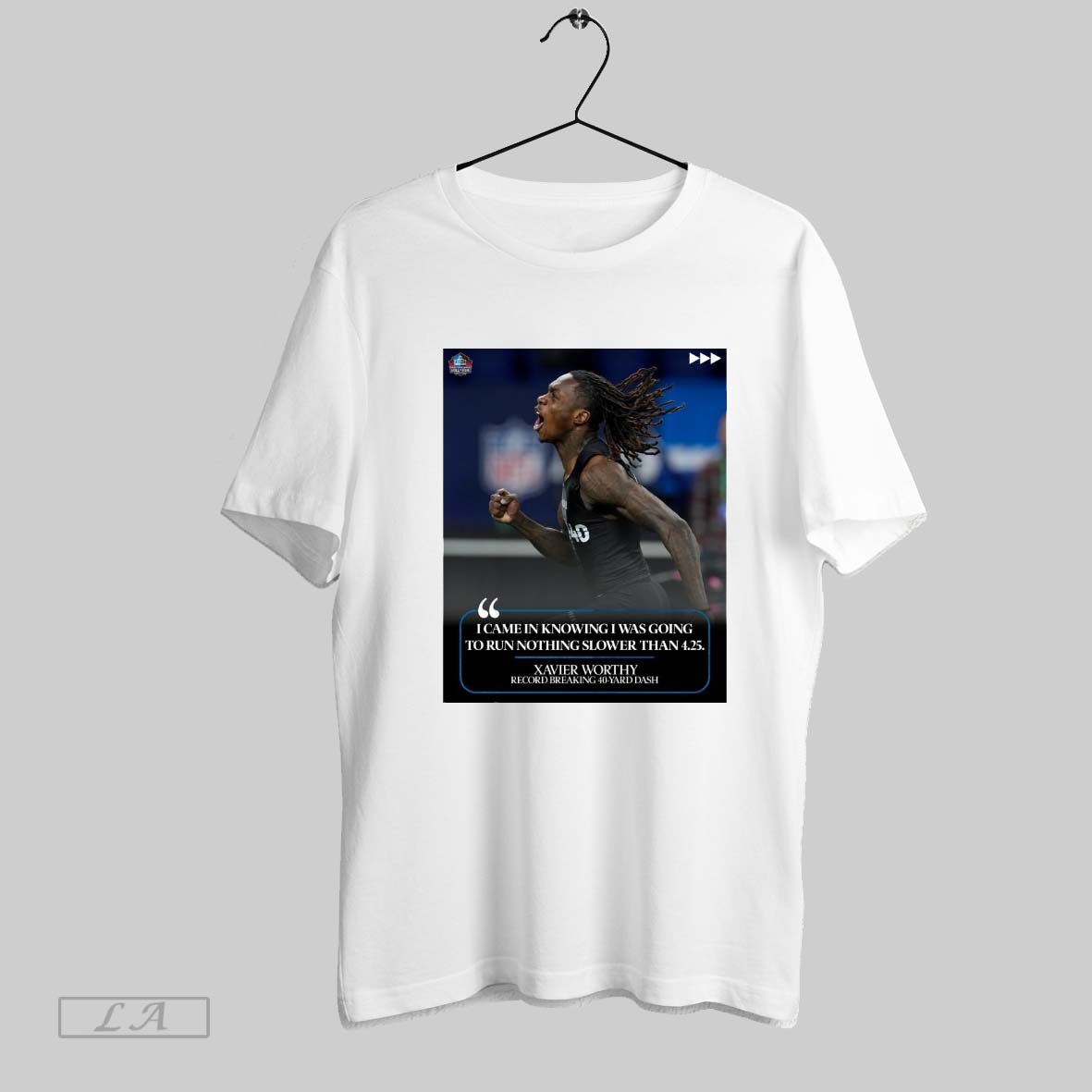 Top Xavier Worthy Kansas City Chiefs Record Breaking 40 Yard Dash I Came In Knowing I Was Going To Run Nothing Slower Than 4 25 Poster T Shirt Sweatshirt Tee Shirt