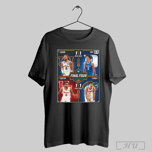 Trending Ncaa 2025 Mens Final Four San Antonio March Madness Bracket Is Set Auburn Duke Houston Florida Poster T Shirt Sweatshirt