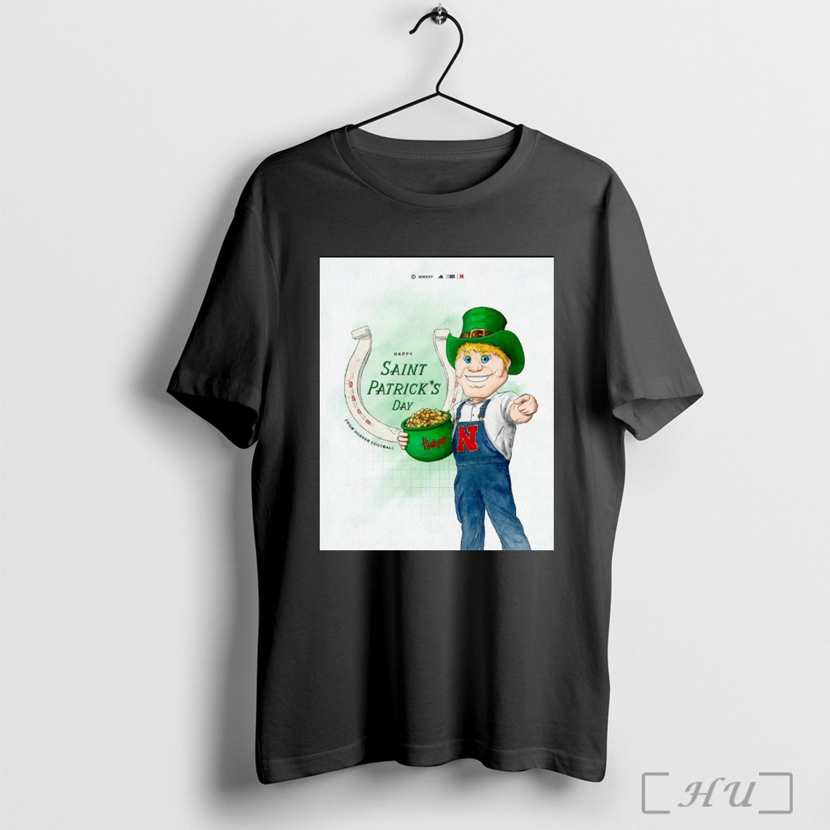 Trending Nebraska Cornhuskers Football Happy St Patricks Day 2025 Mascot Poster T Shirt Sweatshirt