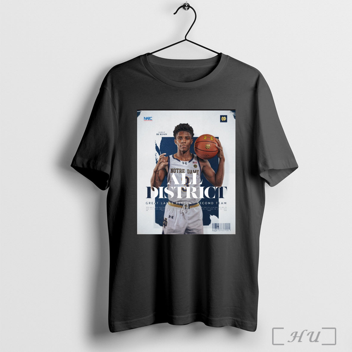 Trending Notre Dame Fighting Irish Basketball Markus Burton Great Lakes Region All District Second Team Poster T Shirt Sweatshirt