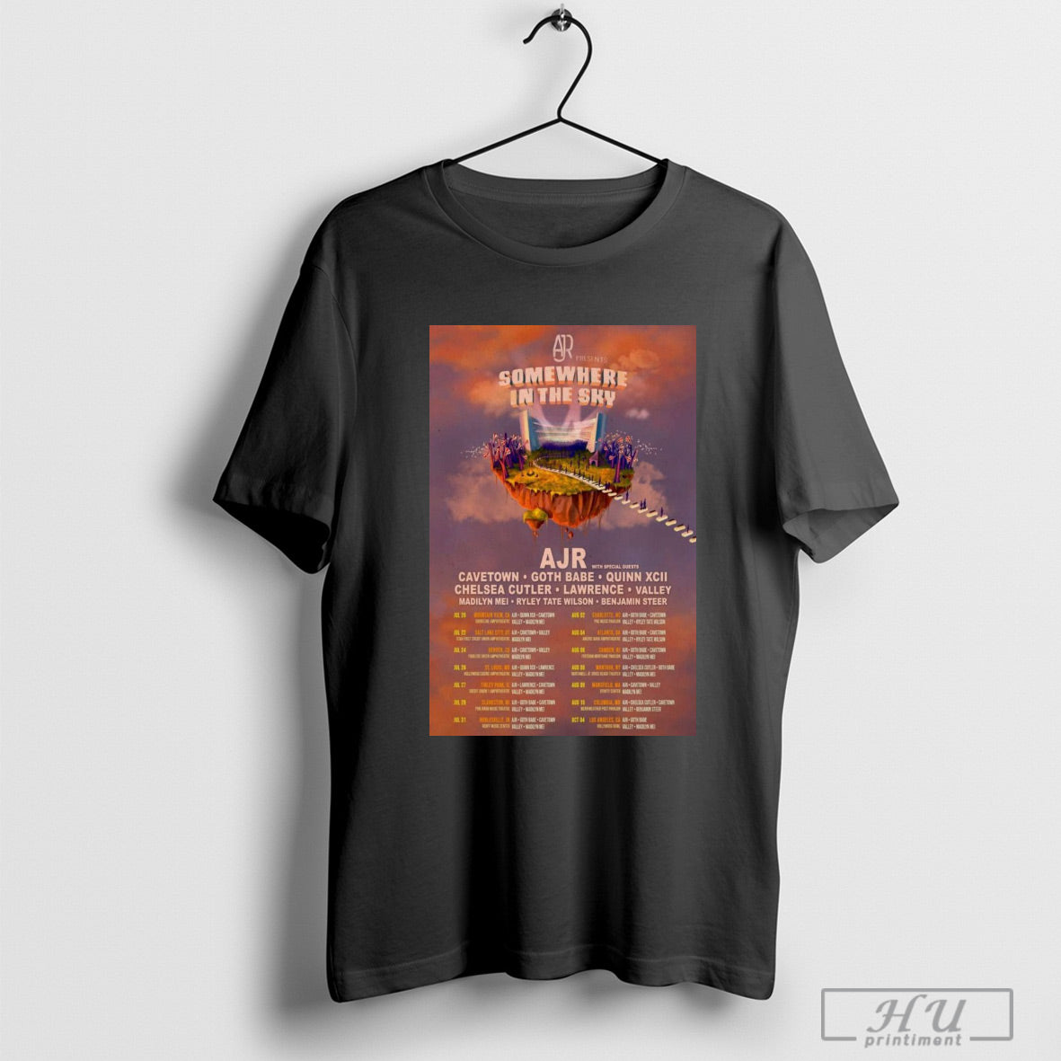 Trending Poster Ajr Somewhere In The Sky Tour 2025 With Special Guests Cavetown Goth Babe Quinn Xcii Chelsea Cutler T Shirt Sweatshirt