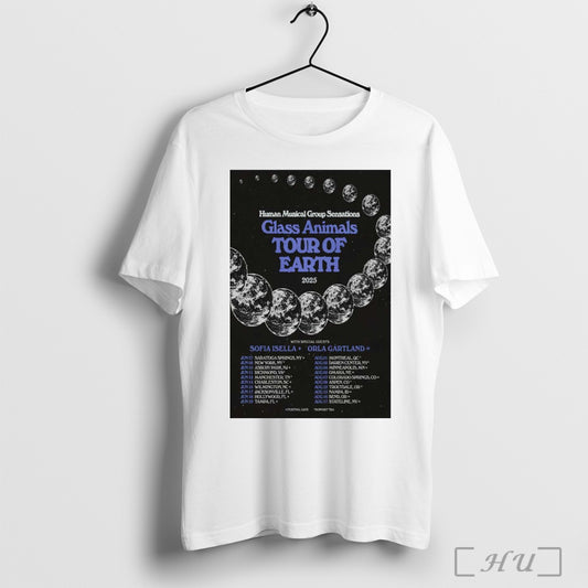 Trending Poster Human Musical Group Sensations Glass Animals Tour Of Earth 2025 With Special Guests Sofia Isella Orla Gartland T Shirt Sweatshirt