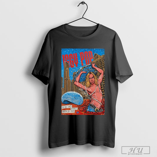 Trending Poster Iggy Pop March 24 2025 The Salt Shed Indoors Chicago Il Tour T Shirt Sweatshirt