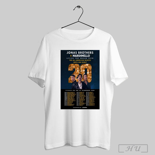 Trending Poster Jonas Brothers X Marshmello Living The Dream Tour 2025 The All American Rejects Boys Like Girls T Shirt Sweatshirt