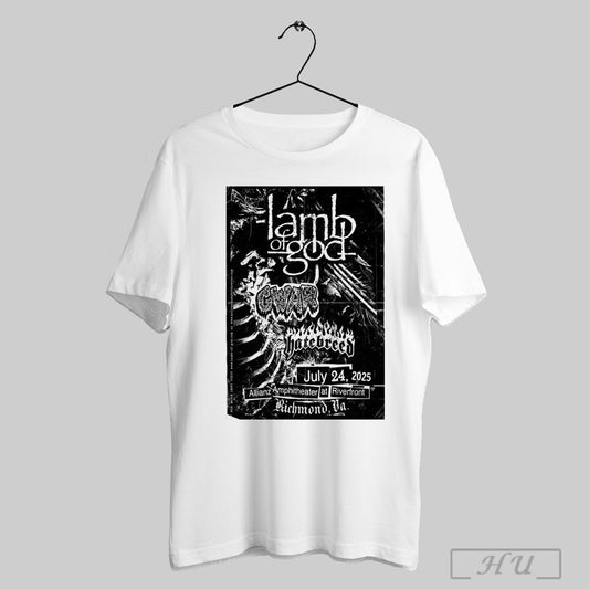 Trending Poster Lamb Of God Richmond Va Jul 24th 2025 Allianz Amphitheater At Riverfront T Shirt Sweatshirt