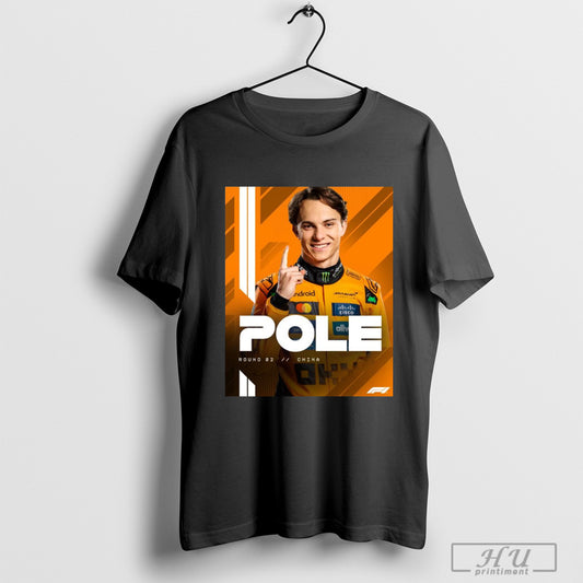 Trending Poster Oscar Piastri Takes Hits First Ever Formula 1 Pole Position Round 2 China 2025 T Shirt Sweatshirt