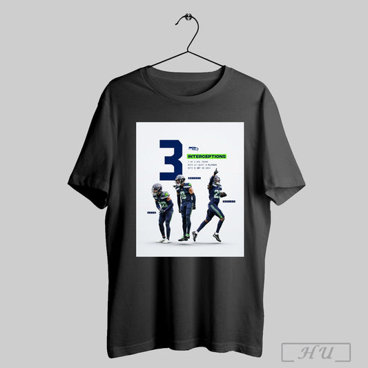 Trending Seattle Seahawks Love Bryant Woolen 3 Interceptions 1 Of 4 Nfl Teams With At Least 3 Players Poster T Shirt Sweatshirt