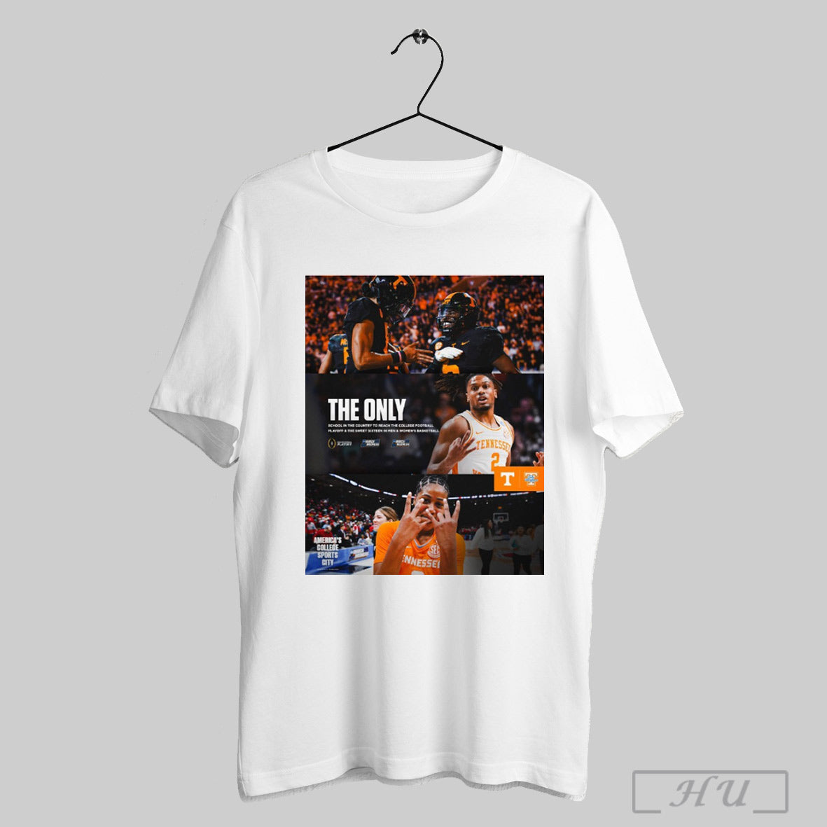 Trending Tennessee Athletics The Only School In The Country To Reach The College Football Playoff And The Sweet Sixteen In Men Poster T Shirt Sweatshirt