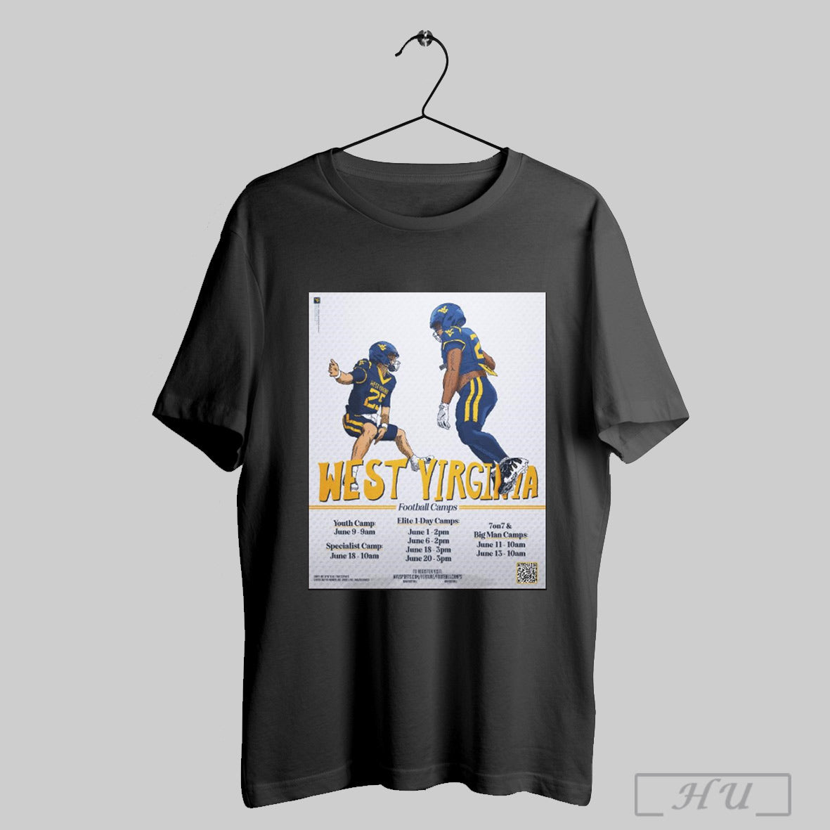 Trendy 2025 West Virginia Football Camps Elite 1 Day Camps Youth Camp Specialist Camp 7on7 And Big Man Camps Poster T Shirt Sweatshirt