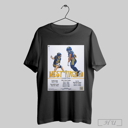 Trendy 2025 West Virginia Football Camps Elite 1 Day Camps Youth Camp Specialist Camp 7on7 And Big Man Camps Poster T Shirt Sweatshirt