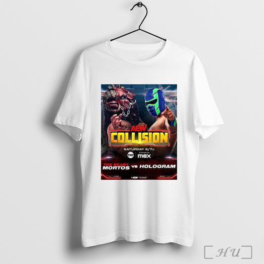 Trendy Aew Collision The Beast Mortos Vs Hologram Saturday February 22 2025 Poster T Shirt Sweatshirt
