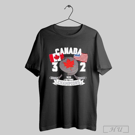 Trendy Canada Beat Usa 2025 4 Nations Face Off Victory 3 2 Final Score T Shirt And Hoodie