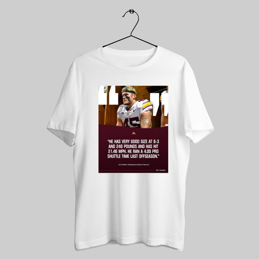 Trendy Gophers Football Cody Lindenberg He Has Very Good Size At 6 3 And 240 Pounds And Has Hit 21 46 Mph Poster T Shirts