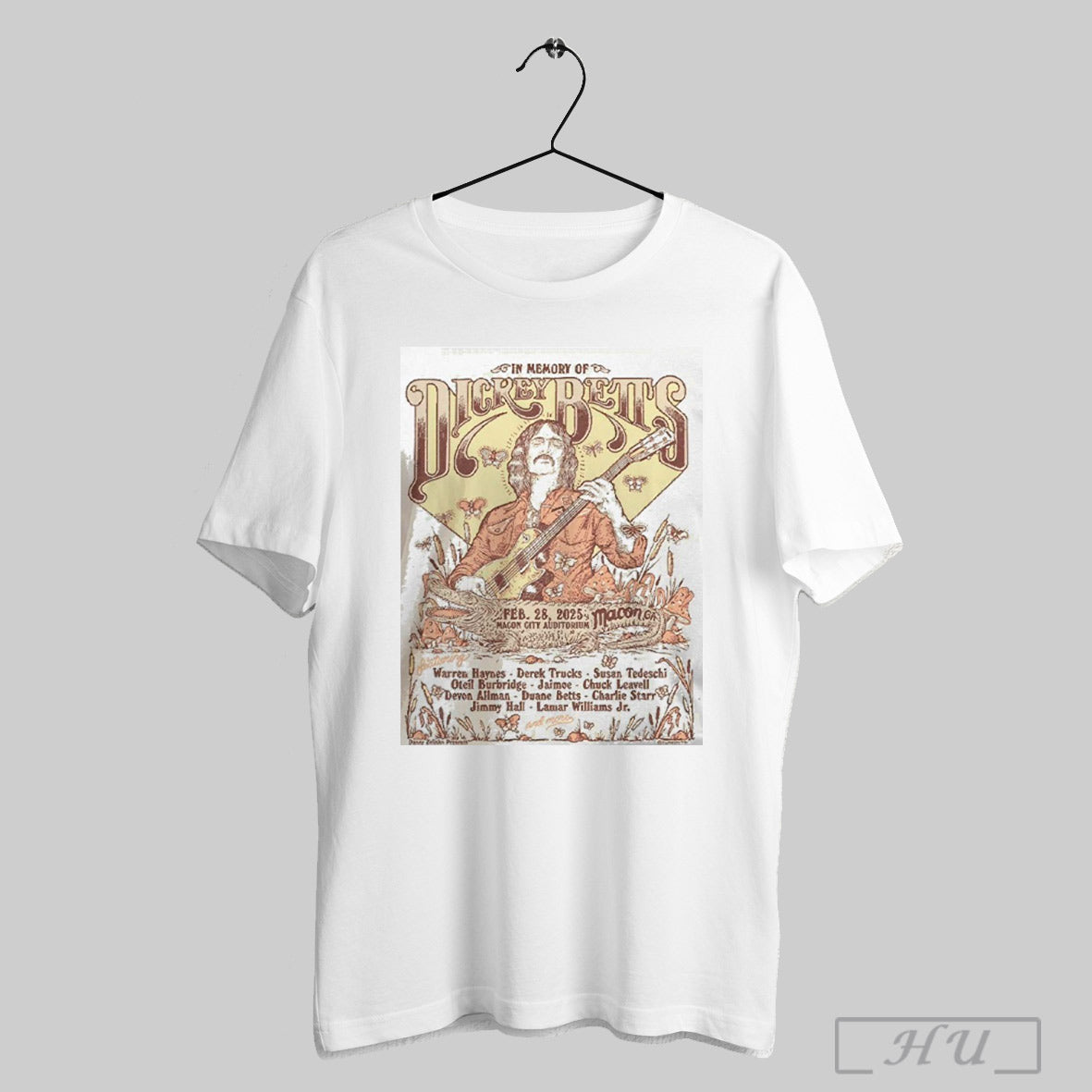 Trendy In Memory Of Dickey Betts Gig Poster For Show At Macon City Auditorium In Macon Georgia On Feb 28 2025 Unisex T Shirts