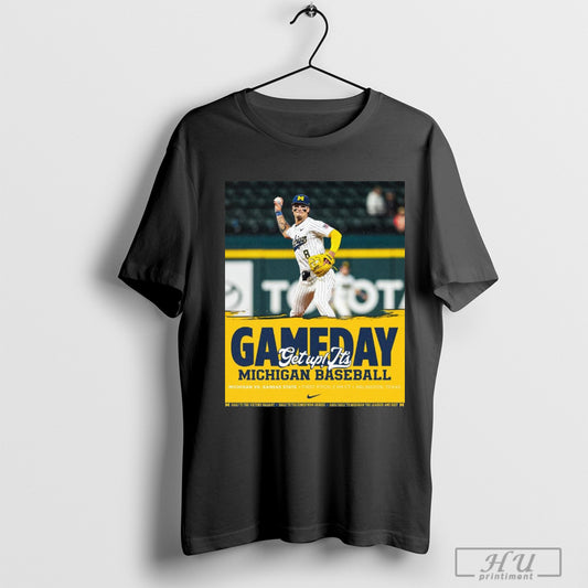 Trendy Michigan Wolverines Vs Kansas State Wildcats Baseball Gameday Get Up Its First Pitch Arlington Texas Poster T Shirts
