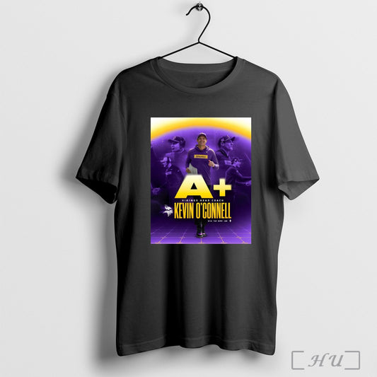 Trendy Minnesota Vikings Football A Vikings Head Coach Kevin Oconnell Nflpa Team Report Card Poster T Shirt