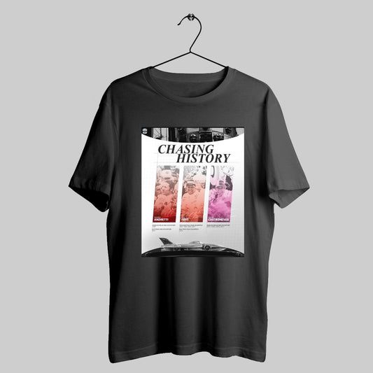 Trendy Nascar Chasing History Mario Andretti A J Foyt Helio Castroneves Indianapolis Motor Speedway Poster T Shirt